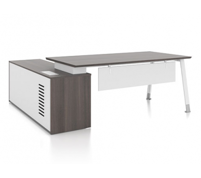 Офисный стол KANO Noqi (FNQ80R.18BJ) Brown&White (CF01)