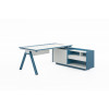 Офисный стол KANO Magic-2 (FMG80R-2.20) White&Blue (CF09)