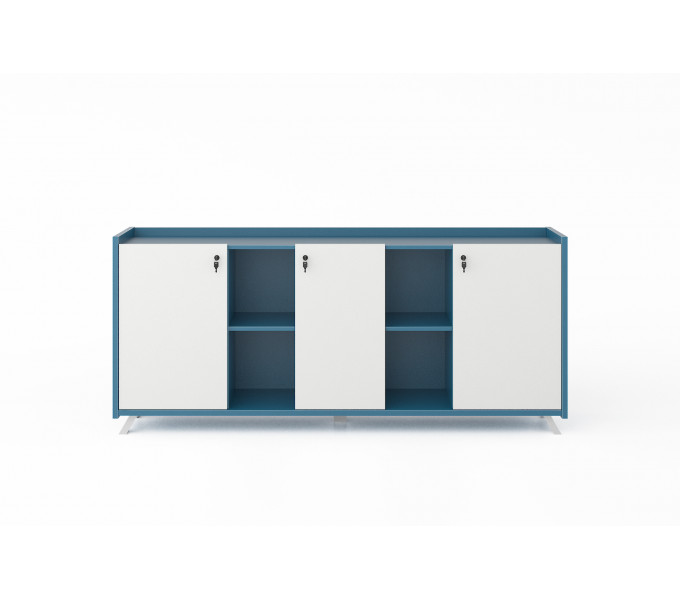 Офисный шкаф KANO Magic-2 (FMG90-2.20) Blue&White (CF05)