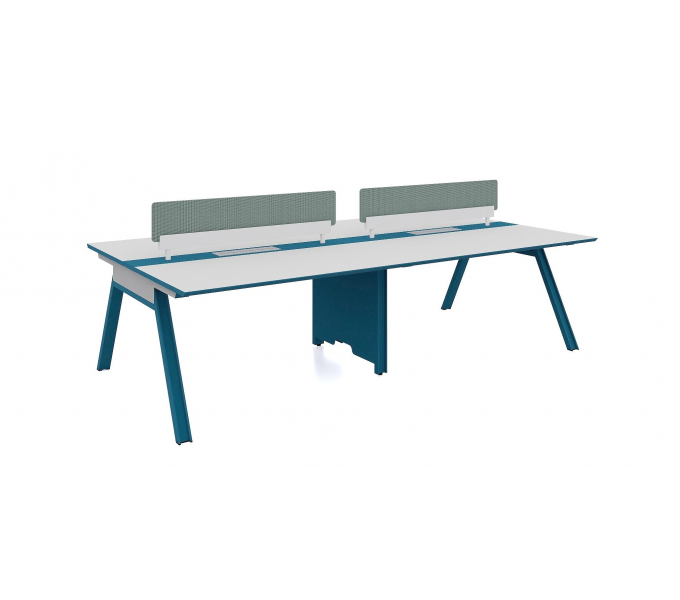 Бенч стол четырехместный KANO Magic-2 (FMG61-2.12) Blue&White (CF05)